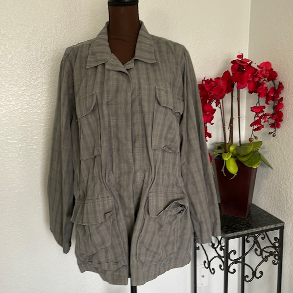 ❤️ Elizabeth and James 100% Cotton Joey Long Plaid Jacket L